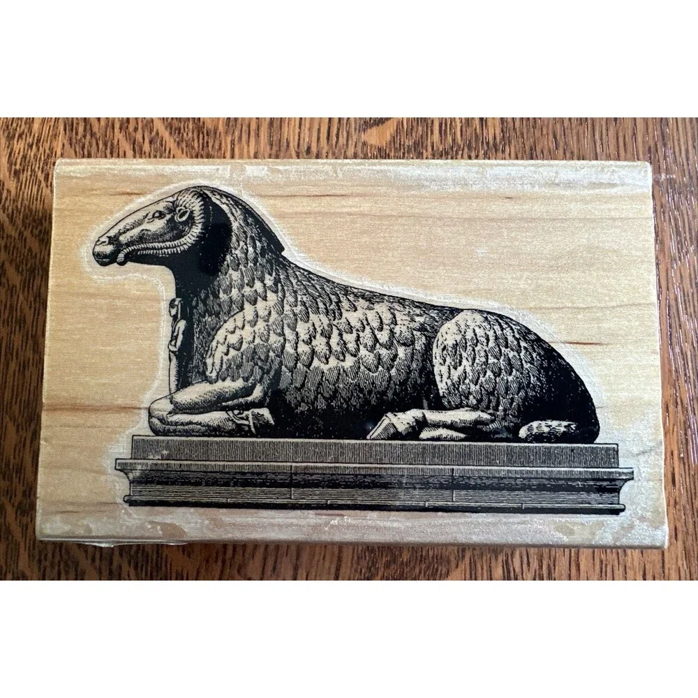 Egyptian Lamb Stamp Cabana Animal Wood Block unique Rubber Stamps
